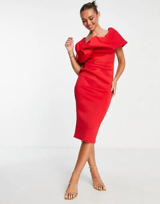 https://images.styletyx.com/images/one-shoulder-bubble-detail-midi-pencil-dress-in-red-asos-design-3120749_2.webp