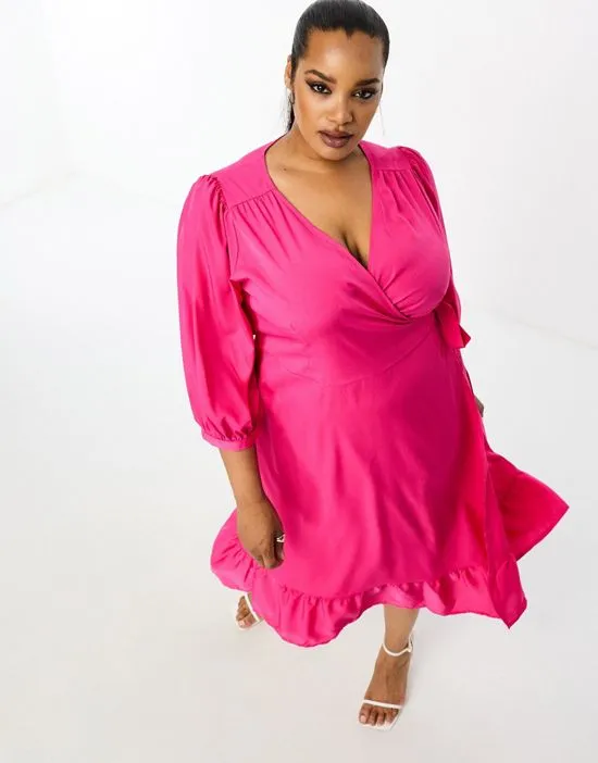 https://images.styletyx.com/images/puff-sleeve-wrap-midi-dress-in-bright-pink-only-curve-1417379119_2.webp