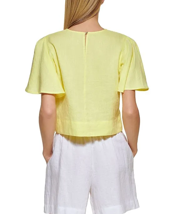 https://images.styletyx.com/images/pure-women-s-linen-flutter-sleeve-cropped-top-dkny-3302405_2.webp