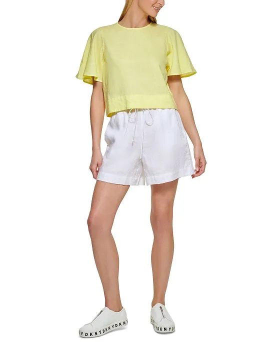https://images.styletyx.com/images/pure-women-s-linen-flutter-sleeve-cropped-top-dkny-3302405_5.webp