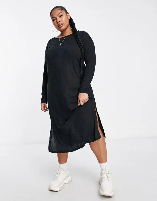 https://images.styletyx.com/images/ribbed-square-neck-midi-dress-with-side-slit-in-black-yours-2877574_3.webp