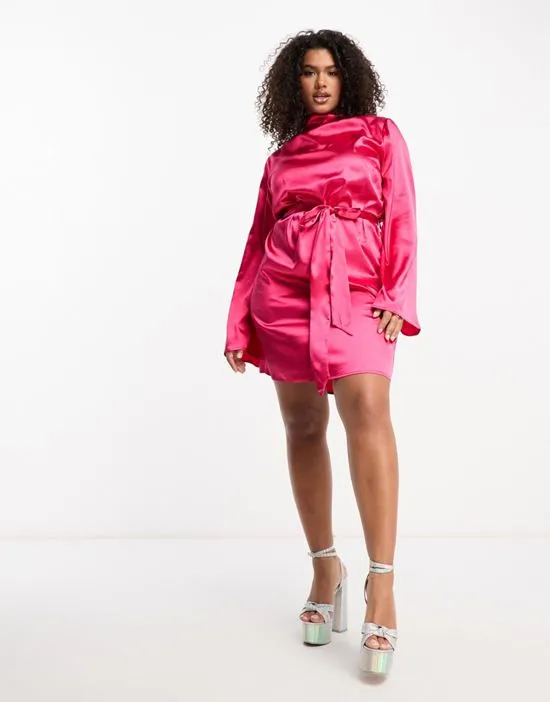 https://images.styletyx.com/images/satin-high-neck-waist-tie-mini-dress-in-fuschia-urban-threads-curve-183342441_4.webp