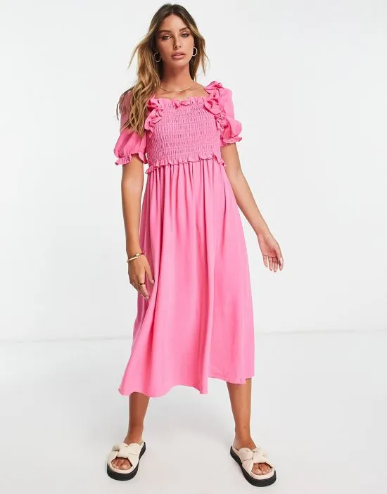https://images.styletyx.com/images/shirred-detail-midi-dress-in-bright-pink-y-a-s-2730737_4.webp