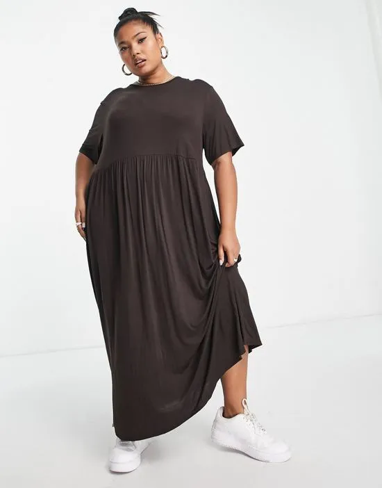 https://images.styletyx.com/images/smock-midi-t-shirt-dress-in-brown-yours-3068341_4.webp