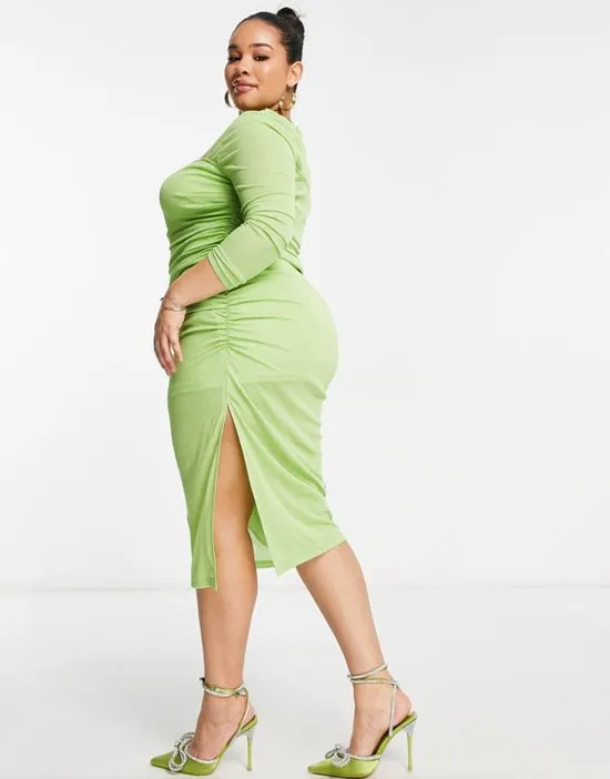 https://images.styletyx.com/images/square-neck-ruched-side-midi-dress-in-sap-green-the-frolic-plus-12999313_4.webp