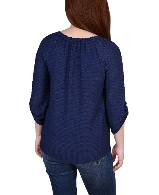 https://images.styletyx.com/images/women-s-3-4-sleeve-honeycomb-henley-top-ny-collection-46066386_2.webp