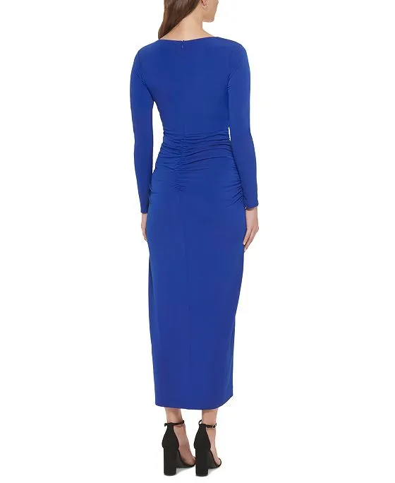 https://images.styletyx.com/images/women-s-v-neck-ruched-knit-tulip-hem-maxi-dress-guess-12967617_2.webp